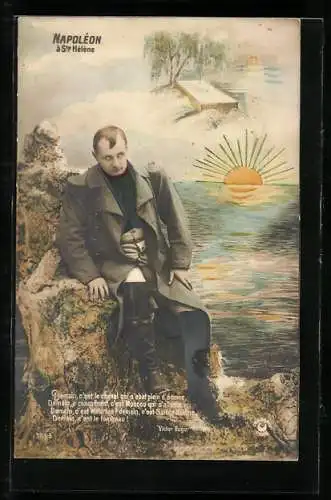 AK Napoléon à Ste Hélène, Napoléon Bonaparte denkt an seinen Tod im Exil