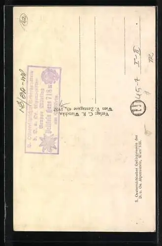 AK Peilstein, Jara-Kanzel vom Vegetariersteig, Bergsteiger auf dem Felsenvorsprung