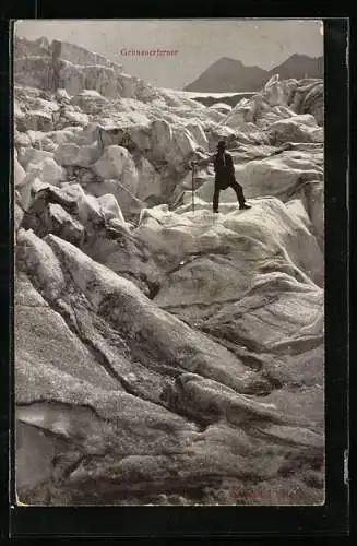 AK Grünauerferner, Bergsteiger auf einem Gletscher