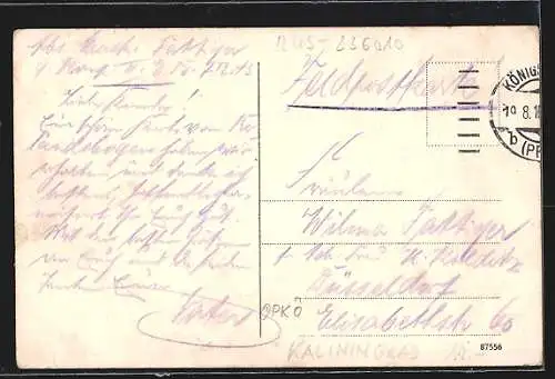 AK Königsberg, der Paradeplatz, Blick auf die Universität