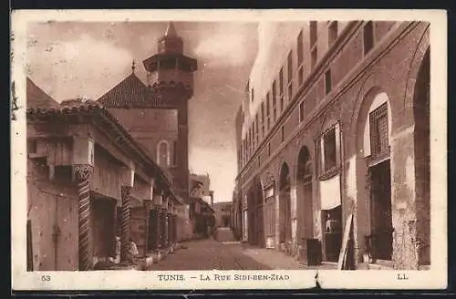 AK Tunis, La Rue Sidi-Ben-Ziad