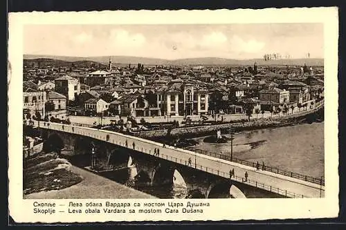 AK Skoplje, Leva obala Vardara sa mostom Cra Dusana