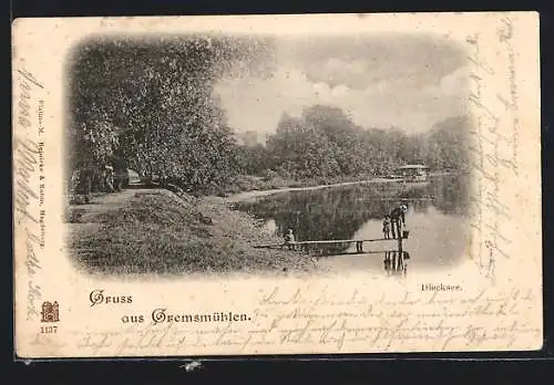 AK Gremsmühlen, Uferpartie am Diecksee