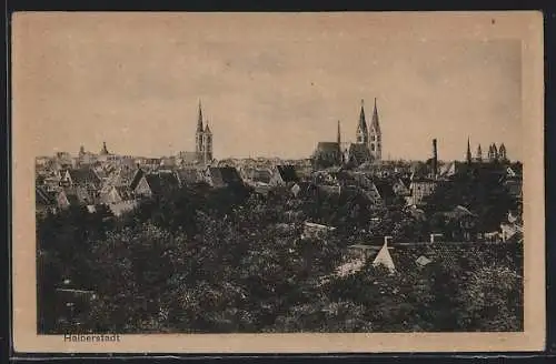 AK Halberstadt, Ortsansicht aus der Vogelschau