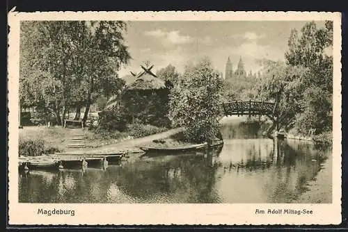 AK Magdeburg, Motiv am Adolf-Mittag-See