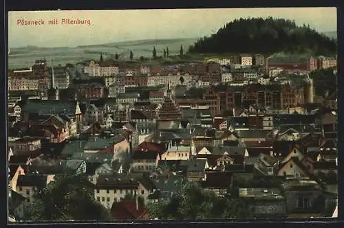 AK Pössneck, Ortsansicht mit Altenburg