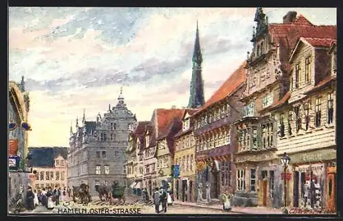 Künstler-AK Charles F. Flower: Hameln, Oster-Strasse