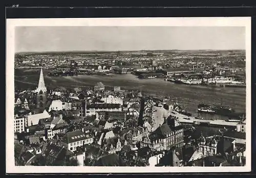 AK Kiel, Blick vom Rathaus auf das Ostufer