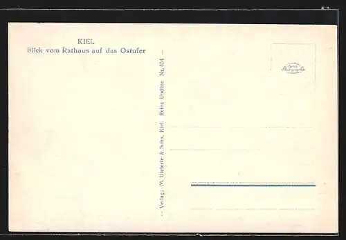 AK Kiel, Blick vom Rathaus auf das Ostufer