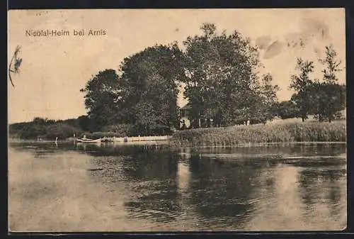 AK Arnis, Nicolai-Heim mit Ufersteg