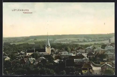 AK Lütjenburg, Totalansicht mit Kirchturm