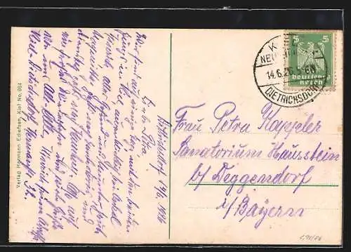 AK Kiel, Ortsansicht vom Rathausturm, Strassenbahn