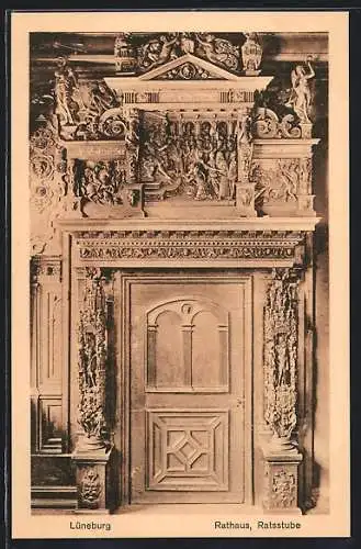 AK Lüneburg, Schnitzereien in der Ratsstube des Rathauses