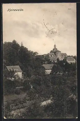 AK Hainewalde, Ortsansicht aus der Vogelschau