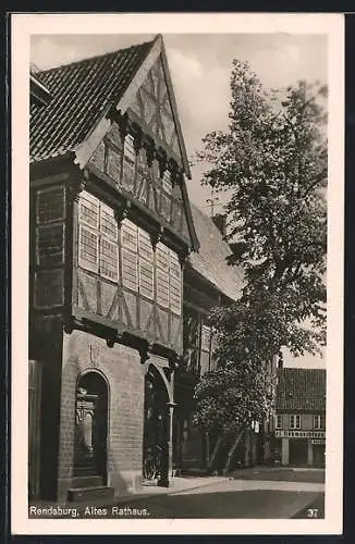 AK Rendsburg, Teilansicht mit Altem Rathaus