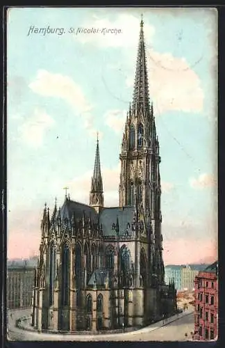 AK Hamburg, St. Nicolai-Kirche