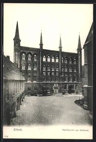 AK Lübeck, Nordfassade am Rathaus