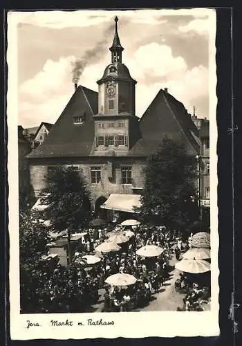 AK Jena, Markt mit Rathaus