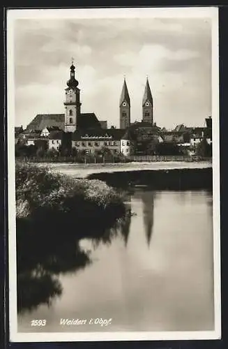 AK Weiden i. Obpf., Atmosphärische Ansicht der Kirchtürme