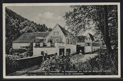 AK Klingenmünster /Weinstrasse, Gasthaus-Jugendherberge Frauenlob im Klingbachtal