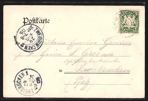 AK Winnweiler, Denkmal mit Aussichtsplateau, Ortspartie mit Kirche