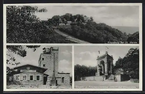 AK Kropsburg, Observatorium auf der Kalmit, Sieges- und Friedensdenkmal 1870-71
