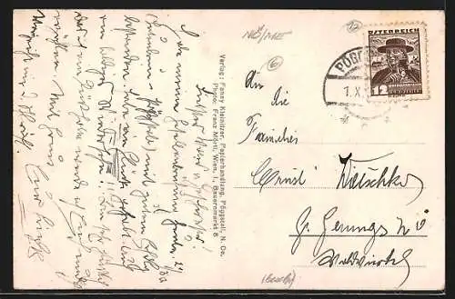 AK Pöggstall /N.-Oe., Totalansicht mit Bergpanorama