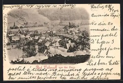 AK Bad Liebenzell, Winteraussicht von der Burg