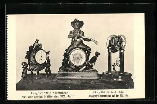 AK Wien, Uhren-Museum, Skelett-Uhr aus 1820