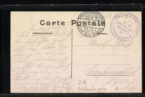 AK Liebespaar, Rosen, Briefmarkensprache