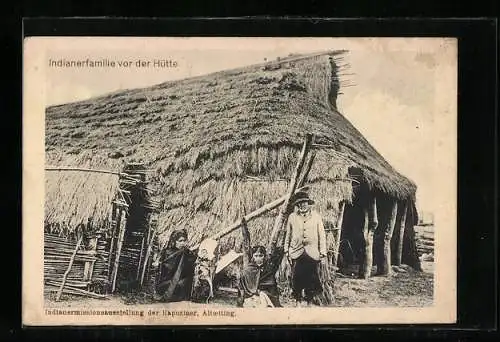 AK Chile, Indianerfamilie vor der Hütte