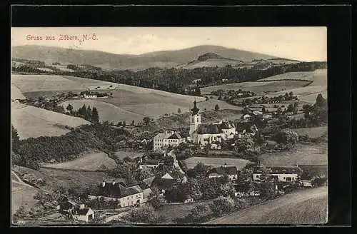 AK Zöbern /N.-Ö., Ortsansicht aus der Vogelschau