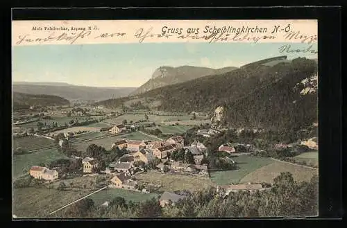AK Scheiblingkirchen /N.-Ö., Ortsansicht mit Panorama