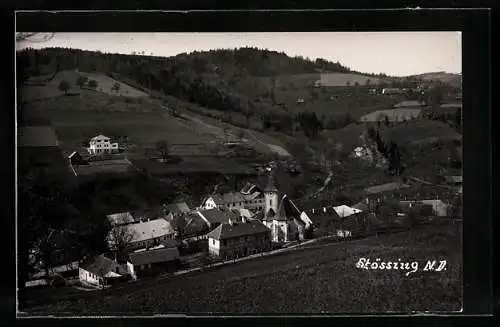 AK Stössing /N.D., Ortsansicht von einer Anhöhe aus gesehen