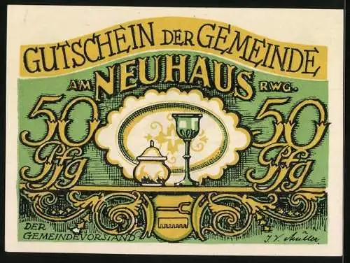 Notgeld Neuhaus a. Rwg., 50 Pfennig, Am Herrnhaus Anno 1760