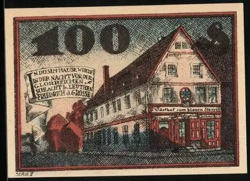 Notgeld Neumarkt in Schlesien 1921, 100 Pfennig, Gasthof zum Blauen Stern