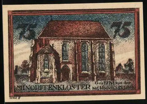 Notgeld Neumarkt in Schlesien 1921, 75 Pfennig, Wappen und Minoritenkloster