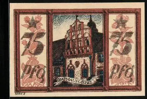 Notgeld Neumarkt in Schlesien 1921, 75 Pfennig, Wappen und Rathausgiebel
