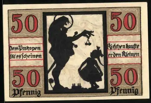 Notgeld Naumburg a. Saale 1920, 50 Pfennig, Kirschen kaufte er den Kleinen