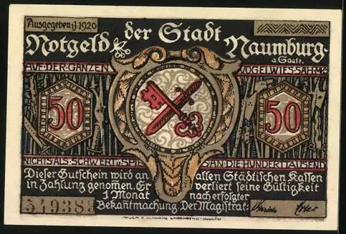 Notgeld Naumburg a. Saale 1920, 50 Pfennig, Kirschen kaufte er den Kleinen