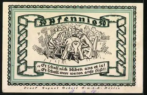 Notgeld Stolzenau 1921, 50 Pfennig, Niedersächsischer Bauernhof