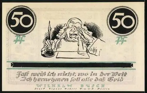 Notgeld Stolzenau 1921, 50 Pfennig, Pfad im Uchter Moor
