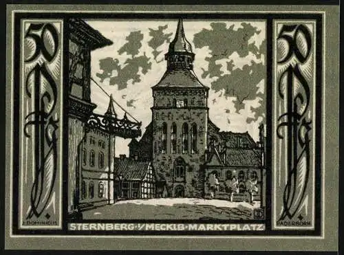 Notgeld Sternberg i. Meckl., 50 Pfennig, Der Marktplatz