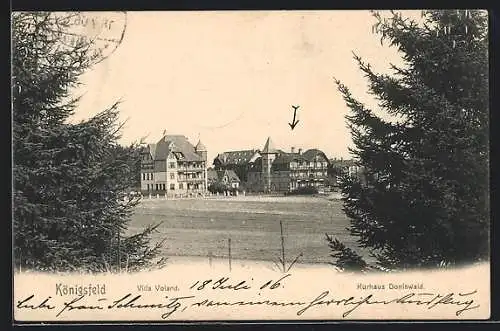 AK Königsfeld / Baden, Villa Voland und Kurhaus Doniswald