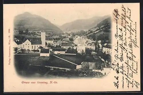 AK Gaming /N.-Ö., Teilansicht um 1900