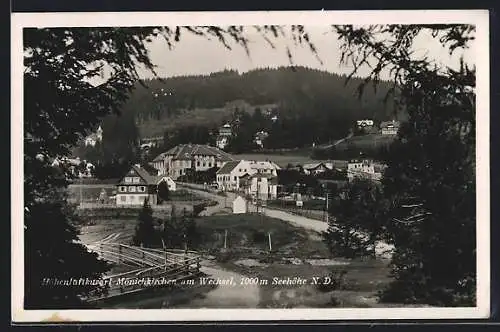 AK Mönichkirchen am Wechsel, Teilansicht mit Hotel Lang