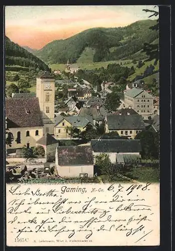 AK Gaming /N.-Ö., Teilansicht mit Kirche