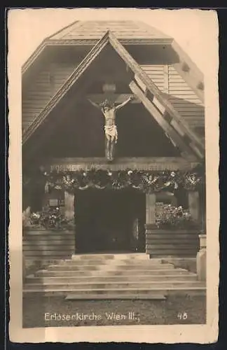 AK Wien, Portal der Erlöserkirche an der Böcklinstrasse