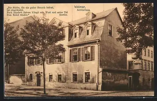 AK Weimar / Thüringen, Ansicht des Schillerhauses