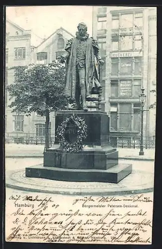 AK Hamburg, Denkmal des Bürgermeisters Petersen